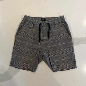Zanerobe Plaid Drawstring Men's Shorts - Gray
